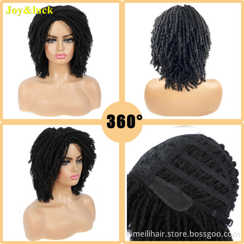 Wholesale Price Ladies Dreadlocks Wigs Soft Black Short Dread lock Braided Wigs For African Women Braiding Synthetic Hair Wigs